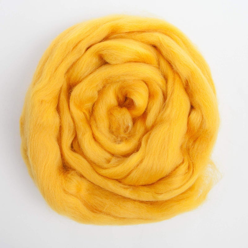 Desert Breeze Distributing 100% Natural Merino Wool Roving - Premium Combed Top Merino Roving Wool - Tapestry, Spinning, Wet Felting & Needle Felting Supplies - 21.5 Micron - 1 oz, Color Gold - Image 3